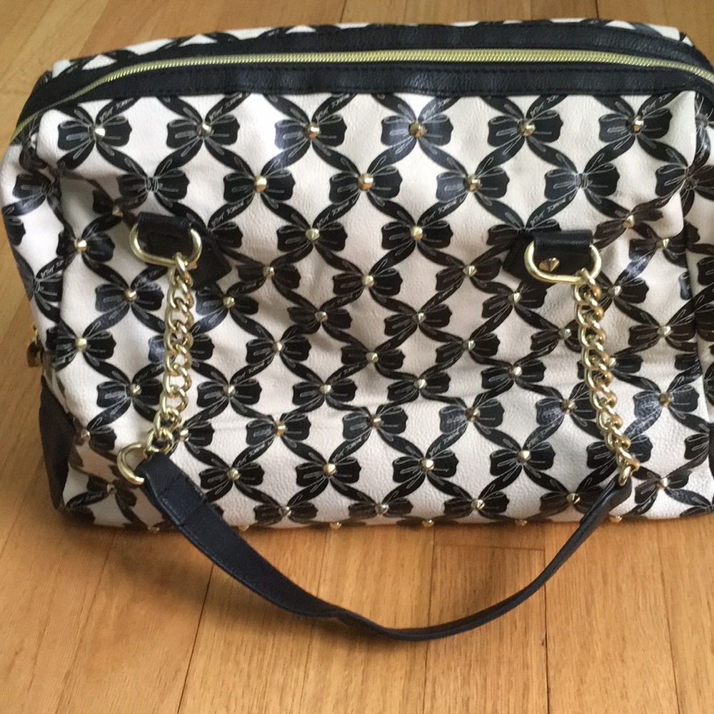 Betsey Johnson Purse Black and Light Pink w/ Studs